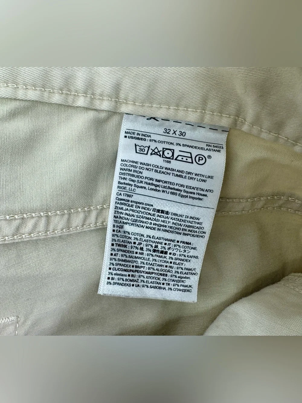 Banana Republic Slim Fit Mens Chino Cream Khaki 33x30